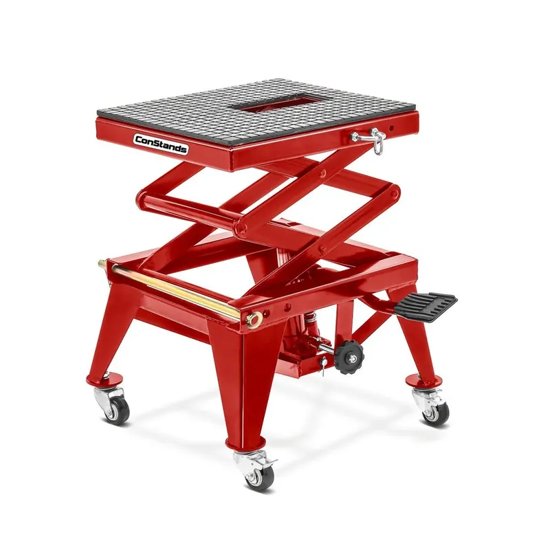 Motorfiets Moto Crosslift ConStands Crosslift XL met Rollen in rood Merkproduct