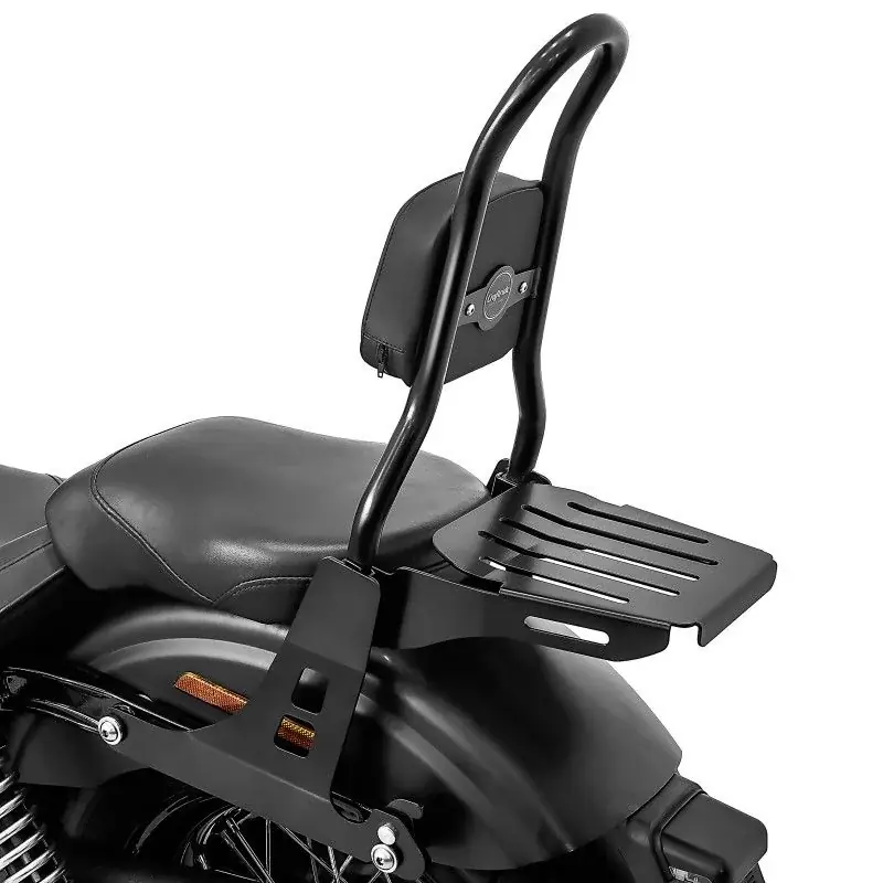 Laatste Versie Sissy bar CSM met Bagagerek passend voor Harley Davidson Dyna Street Bob 09-17 Low Rider S zwart Craftride