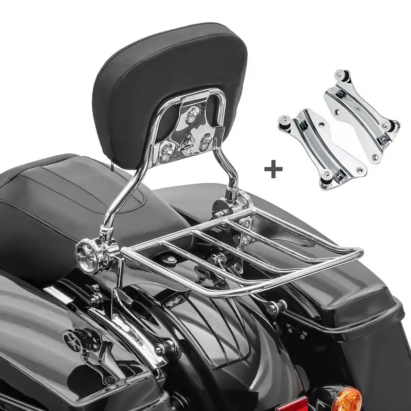 Shop Nu Sissybar passend voor Harley Davidson CVO Street Glide 14-26 Craftride incl. Bagagerek en Docking kit chroom