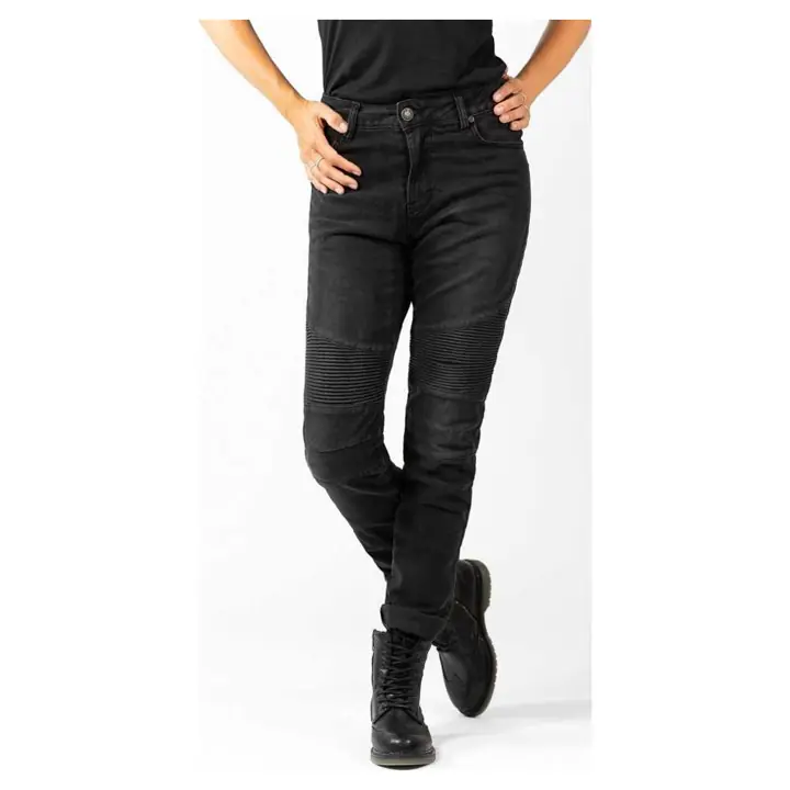 Superprijs John Doe Betty Biker Motorjeans Zwart W26-L32