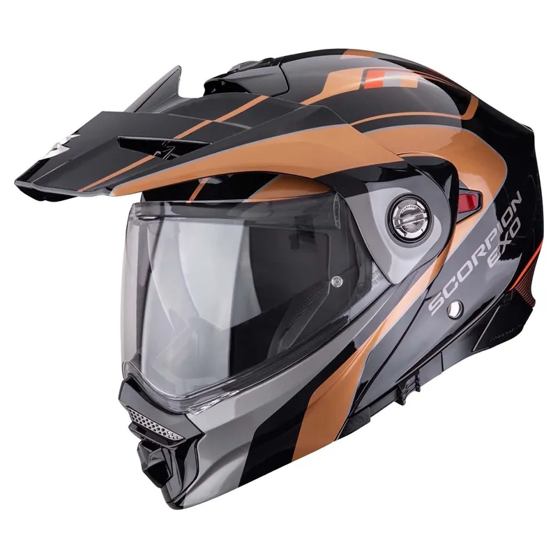 Betrouwbaar Scorpion ADX-2 Kamps Systeemhelm Zwart-Goud XS