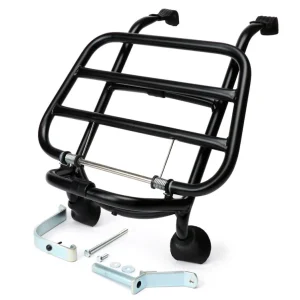 Bagagedrager voorkant Moto Nostra inklapbaar mattzwart voor Vespa GT, GTS Super, GT60, HPE, Supertech, Super Sport, Sei Giorni Finale Uitverkoop