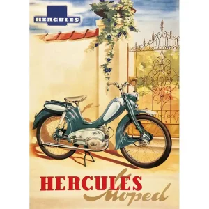 Werbeplakat Hercules 42cm 29cm voor Brommer Type 217 Bestel Nu