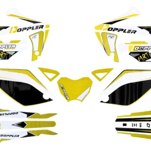 Dekor / Sticker Kit Doppler wit-schwarz-gelb voor Rieju MRT Finale Uitverkoop