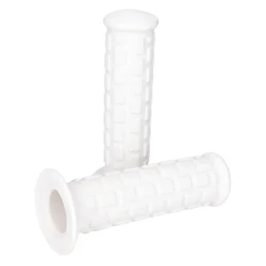 Actieprijs Handvaten set kort Blockmuster wit voor Automaat Brommer (22, 24mm)