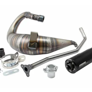 Uitlaat VOCA Cross Rookie 50/70cc Zwarte demper voor Aprilia RX, SX, Derbi Senda Finale Uitverkoop