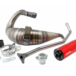 Uitlaat VOCA Cross Rookie 50/70cc Rode demper voor Aprilia RX, SX, Derbi Senda Veilige Betaling