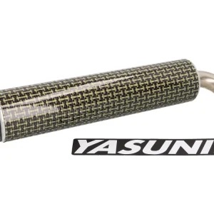 Op = Op Einddemper Yasuni Scooter geel Carbon