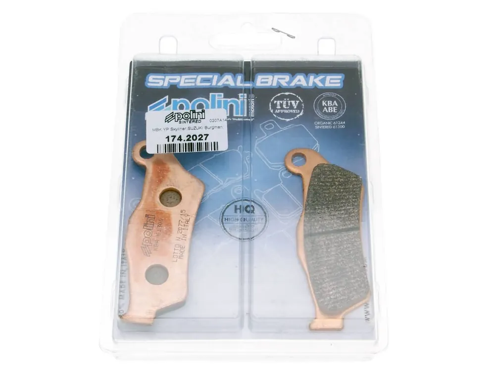 Remblokken Polini Sinter voor MBK Skyliner, Yamaha Majesty, Piaggio X9, Gilera Nexus, GP800, Suzuki UH Burgman 125, 150 Populair