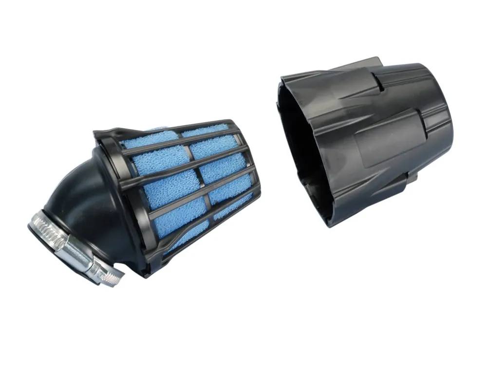 Luchtfilter Polini Blue Air Box 37mm 30° Zwart-blauw Tijdelijk Beschikbaar