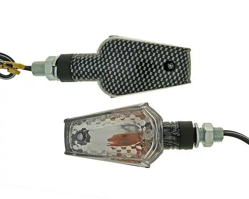 Knipperlicht Set M10 Carbon-Look Beamer transparant, kort Goedkoop