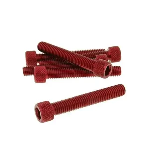 Tijdelijk Beschikbaar Schroevenset 6 Stuks inbus Alu rood - M8x50
