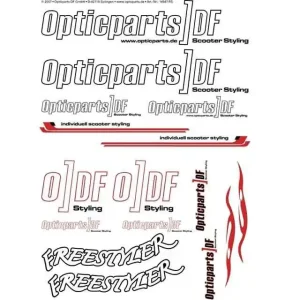 Beperkte Voorraad Sticker Set Opticparts DF DIN-A3 White - Universal