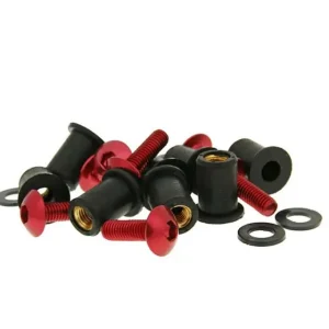 Veilige Betaling Aluminum schroeven moeren Set M5x16 rood - 8 Stuks