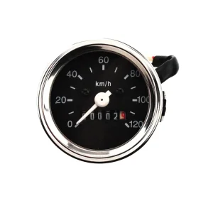 Gratis Retour Tacho 60mm Chroomring 120km/h voor Kreidler, Puch Maxi, Sachs, Zündapp