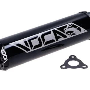 Einddemper Voca Racing 60x200mm zwart 50-80cc voor D50B0, EBE050, EBS050, AM6 Alleen Vandaag