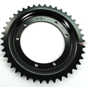 Tandwiel Esjot Staal 42 Tanden zwart voor Puch Maxi N, S, X 30, A, 40, Mini Brommer, SL, 2-versenelling Automaat, Brommer, Mokick, KTM, Hercules, Puch, Zündapp, Kreidler Premium