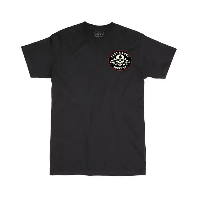 Lucky 13 Fast & Loud T-shirt Zwart S Seizoensaanbieding