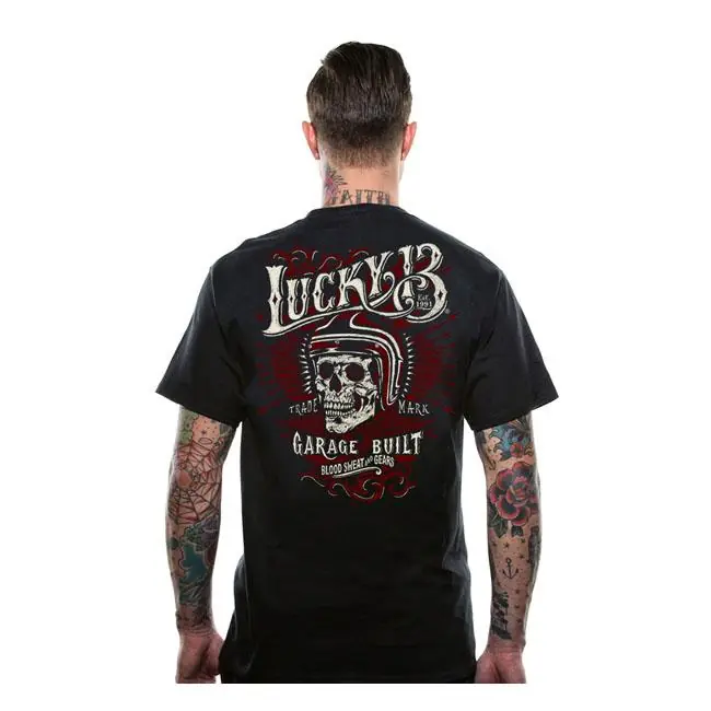 Snelle Levering Lucky 13 Schedel Gebouwd T-Shirt Black / S