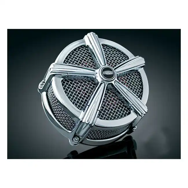 Kuryakyn Hi-Five Mach 2 Luchtfilter voor Harley 86-17 CV carb / Delphi fuel injection mount pattern (excl. M8 models) / Chrome Finale Uitverkoop