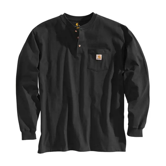 Gratis Retour Carhartt Henley Lange Mouw Black / S