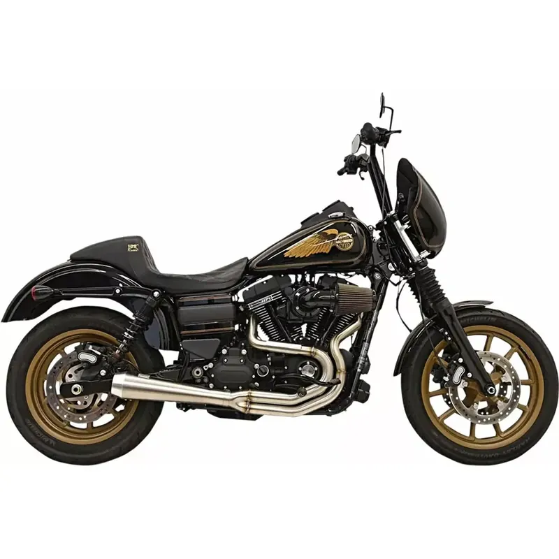 Gereduceerde Prijs Bassani Greg Lutzka 2-into-1 Roestvrij Uitlaatsysteem voor Harley 07-17 Dyna with forward controls