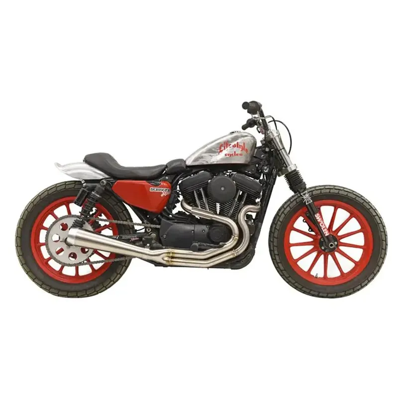Bassani Road Rage III Hoogrendement 2-into-1 Roestvrij Uitlaatsysteem voor Harley 04-22 XL Sportster with mid controls Tijdelijk Beschikbaar